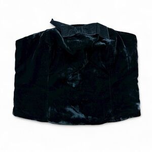 Wayf Black Velvet Crop Top